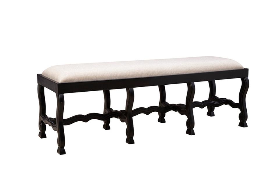 Black Romeo Bench by Furniture Classics