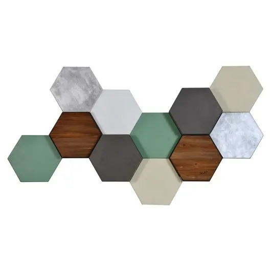 Hexa Pastel Wall Art In Silver And Veneer  by Renwil