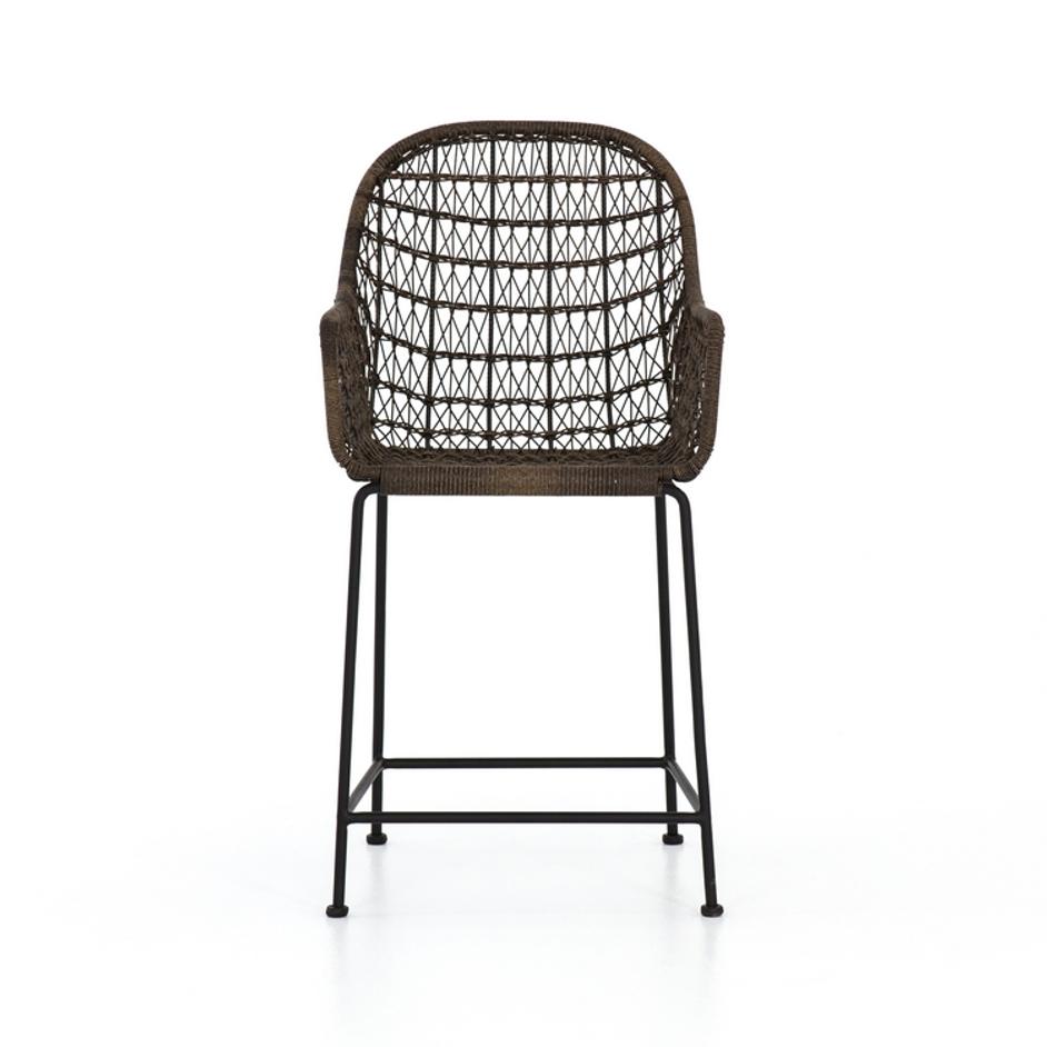 Bandera Outdoor Woven Counter Stool-Grey by FOUR HANDS