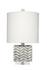 Garbo Mother of Pearl Table Lamp with Linen Shade, Grey by Jamie Young