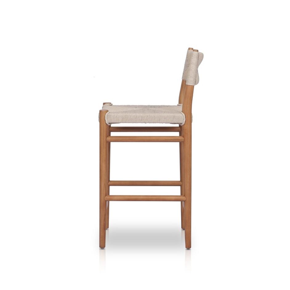 Lomas Bar + Counter Outdoor Stool - Vintage White by Four Hands