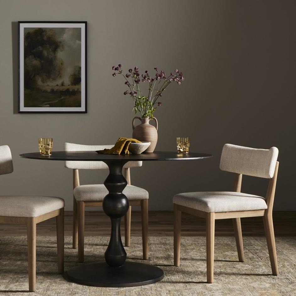 Daffin Round Bistro Table - Black Antique by Four Hands