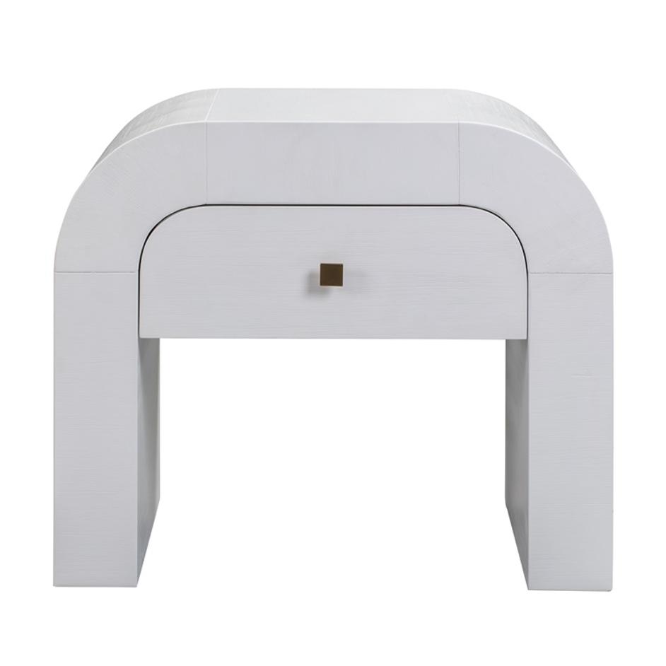 Hump White Nightstand by tov furniture