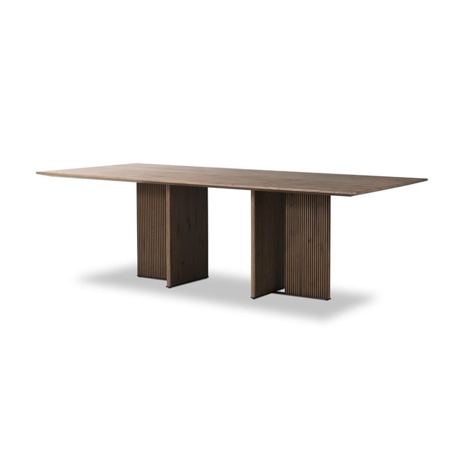 Leo Dining Table in Rustic Grey Veneer by FOUR HANDS