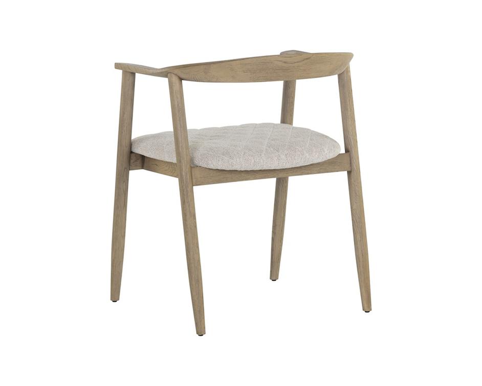 Jeremy Dining Armchair - Weathered Oak - Dove Cream by Sunpan