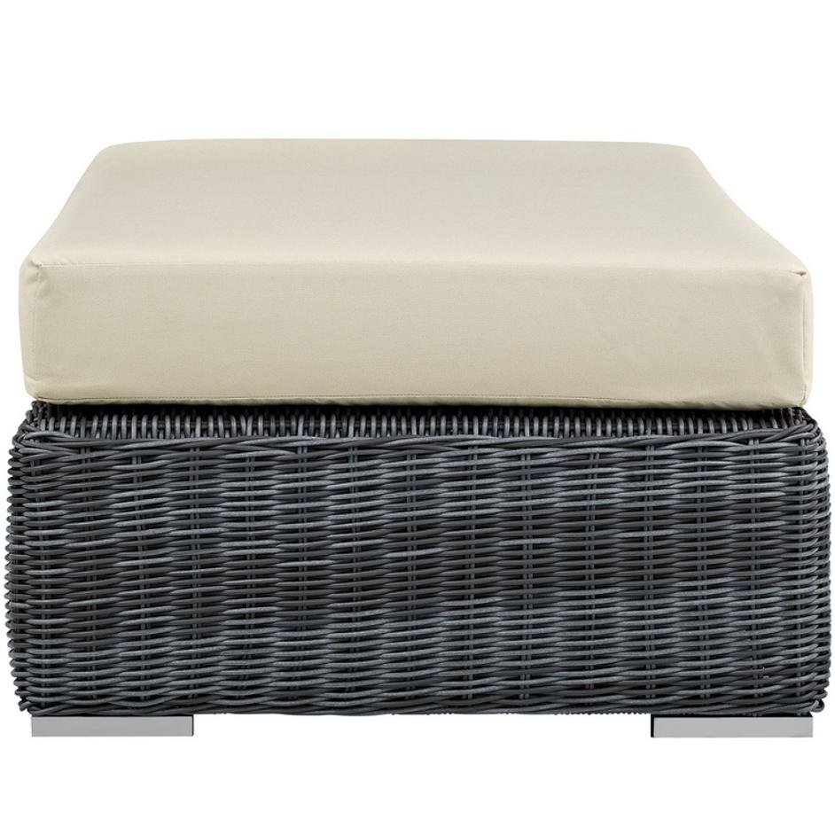 Kindle Outdoor Patio Sunbrella® Rectangle Ottoman In Canvas Antique Beige by Modway Furniture