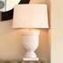 Carnegie Resin Table Lamp with Linen Shade by Jamie Young