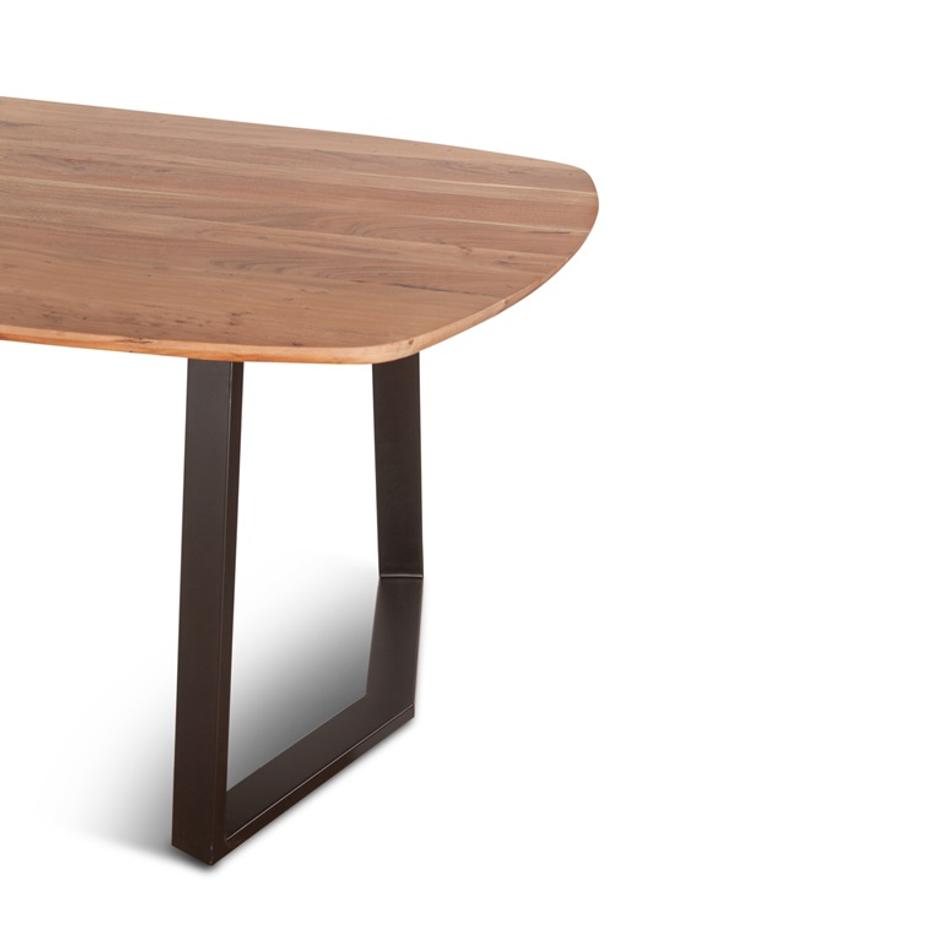 Salerno 82" Acacia Wood and Iron Dining Table, Natural by Home Trends & Design