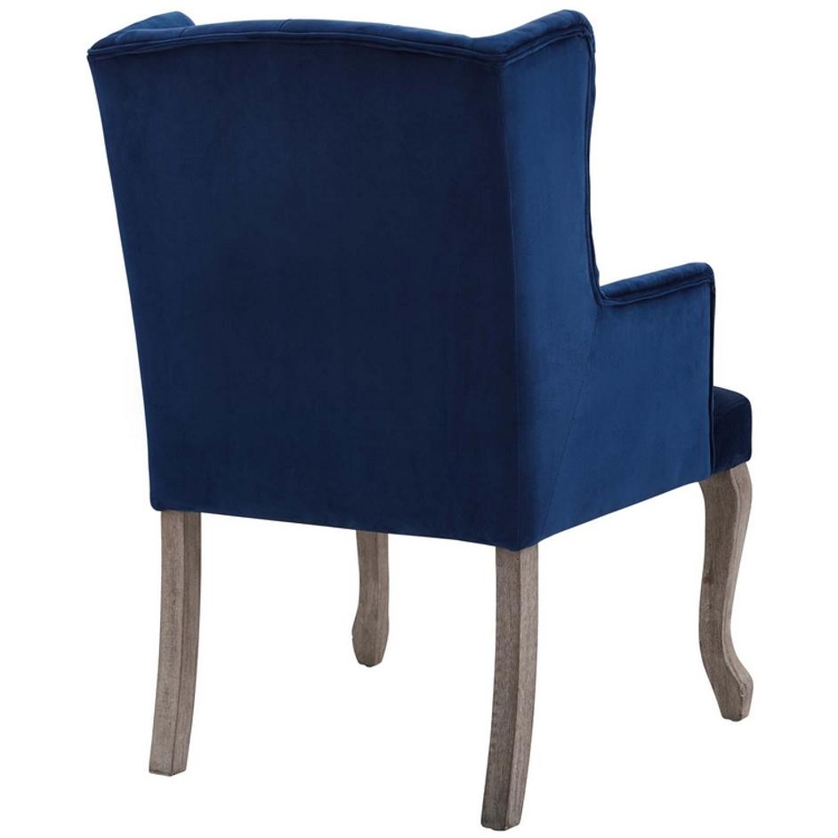 Combest French Vintage Dining Performance Velvet Armchair In Navy by Modway Furniture