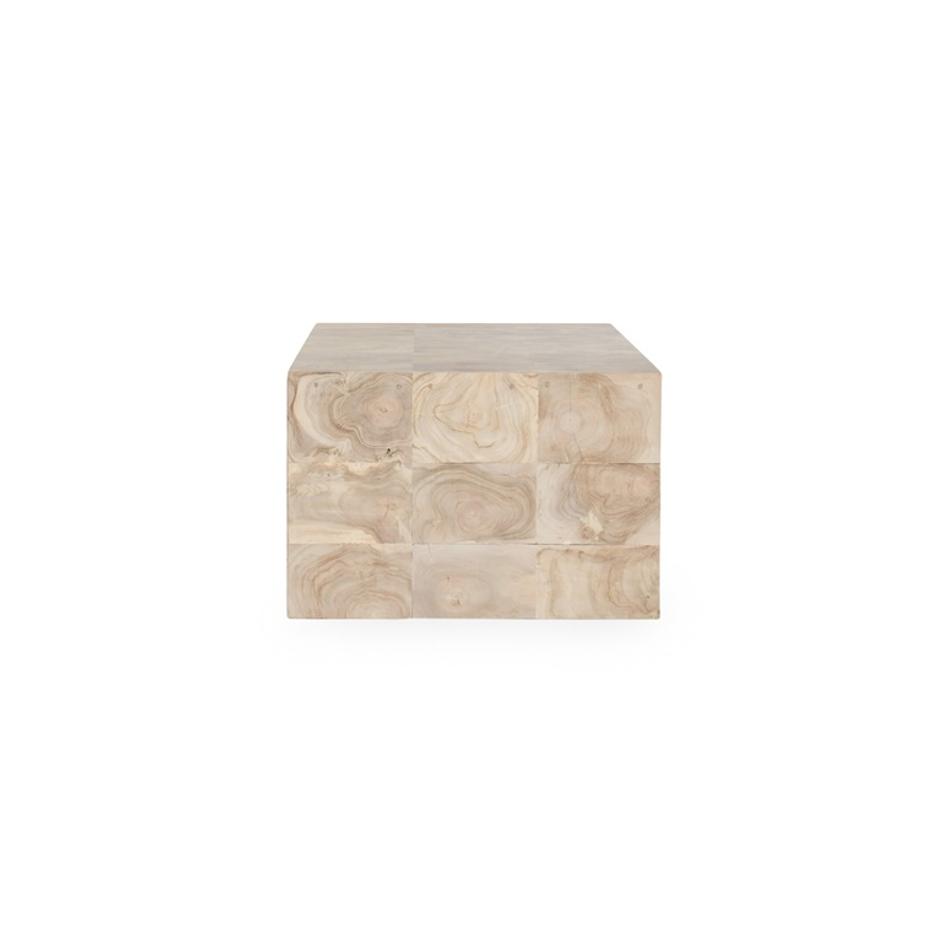 Anders Teak Wood 51" Coffee Table Cream Wash by Classic Home