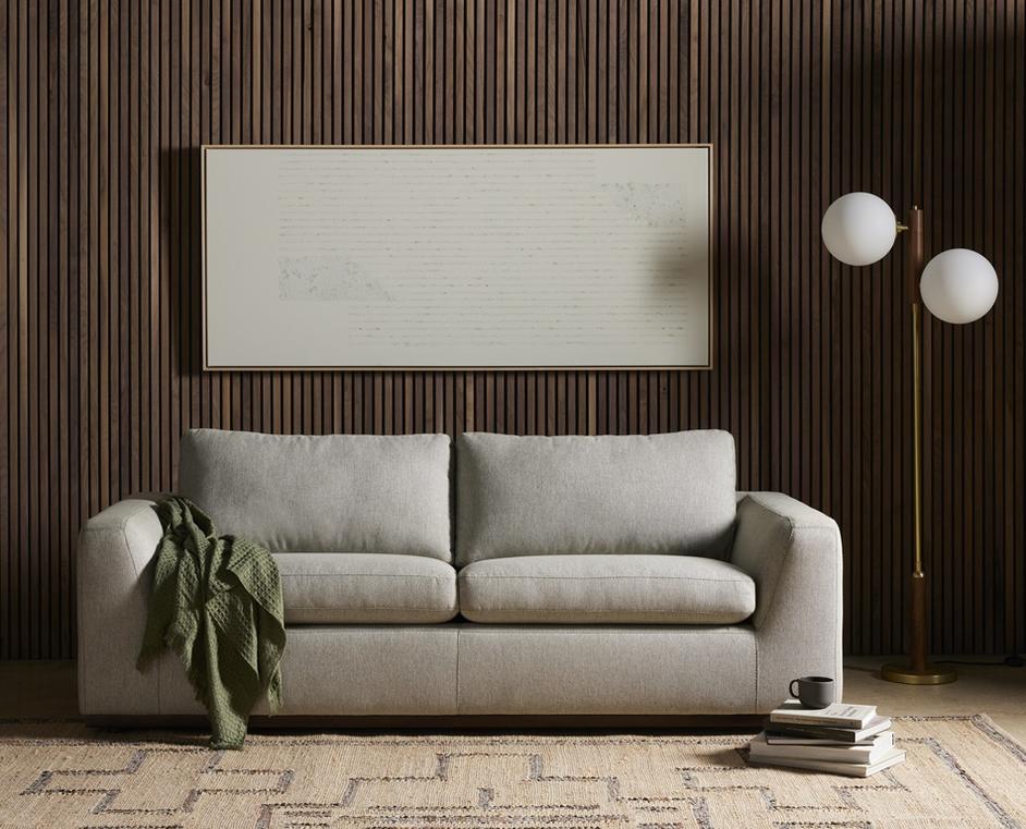 Colt Sofa Bed In Aldred Silver In Queen by FOUR HANDS