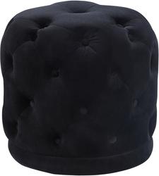 Joshua Ottoman/Stool In Black Velvet by Meridian Furniture