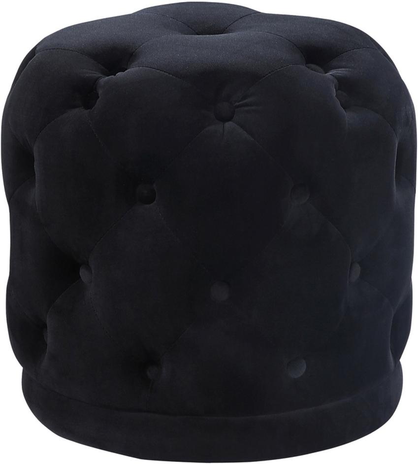Joshua Ottoman/Stool In Black Velvet by Meridian Furniture