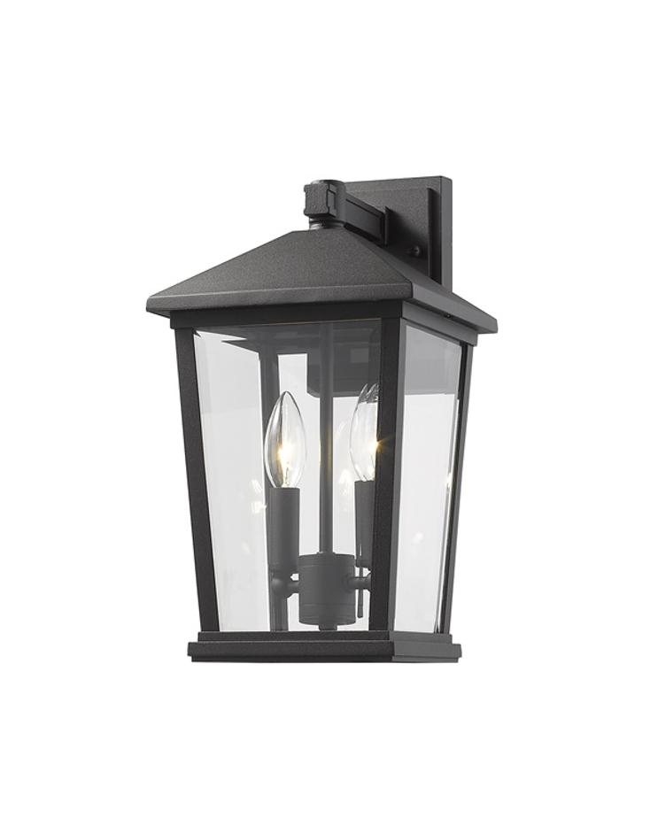 Beacon 2 Light Outdoor Wall Sconce in Black Finish by Z-Lite
