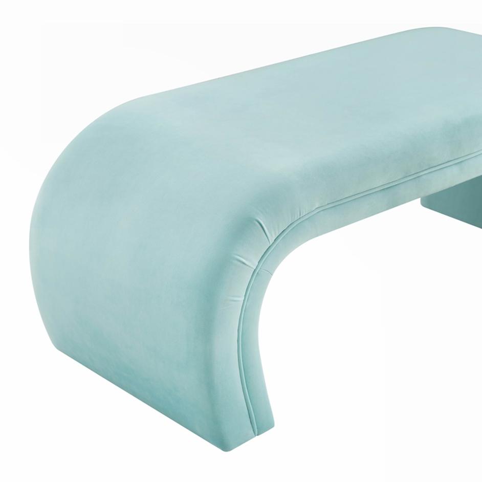 Kenya Bright Blue Velvet Bench by tov furniture