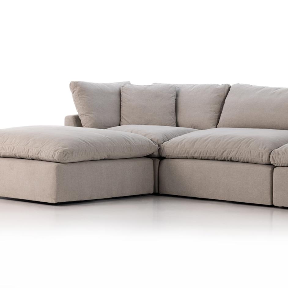 Stevie 3Pc Laf Sec Sofa W/Ottoman In Flannl by FOUR HANDS