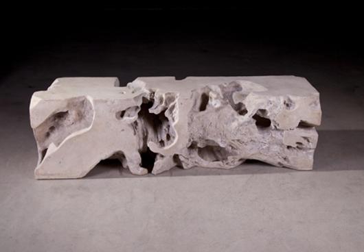 Freeform Bench Resin Roman Stone by PHILLIPS COLLECTION