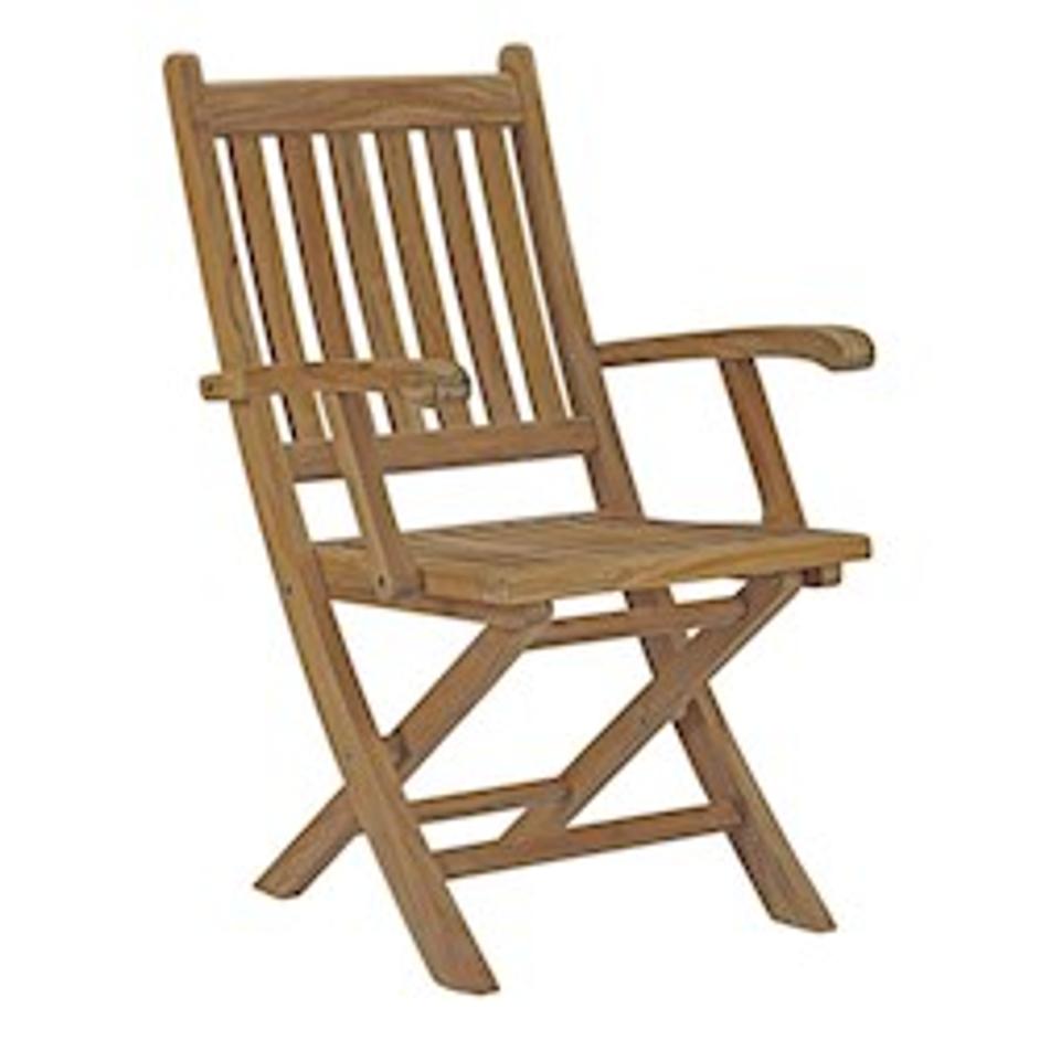 Quay Outdoor Patio Teak Folding Chair In Natural by Modway Furniture