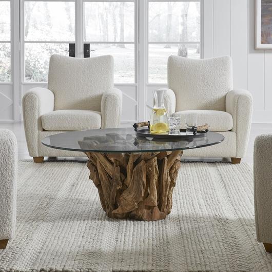 Driftwood Glass Top Large Coffee Table by Uttermost