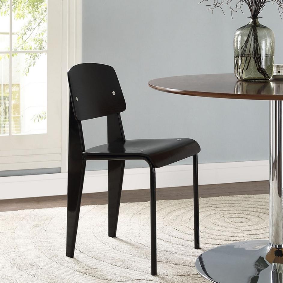 Malta Dining Side Chair In Black Black by Modway Furniture