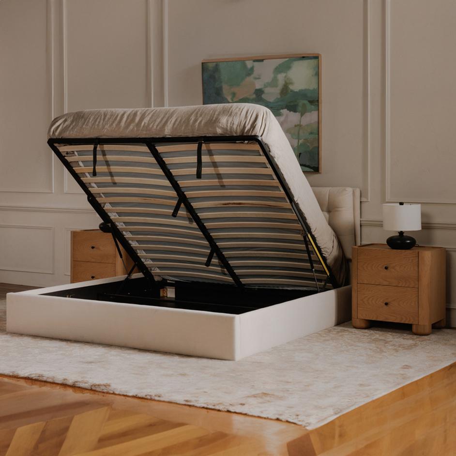 Sebastion King Storage Bed Cream by Moes Home