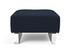 DELUXE EXCESS OTTOMAN in MIXED DANCE BLUE FABRIC WITH Chrome legs 528 by INNOVATION USA