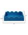 Wonderland Scalloped Small Decorative Raffia Tray, Indigo by Jamie Young