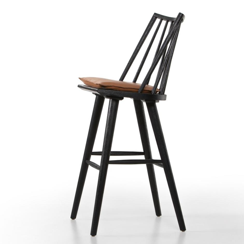 Lewis Windsor Bar + Counter Stool - Whiskey Saddle by Four Hands