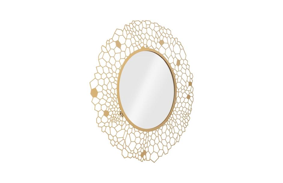 Round Honeycomb Mirror Brass by PHILLIPS COLLECTION