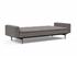 DUBLEXO SLEEPER SOFA W/ARMS in MIXED DANCE GREY FABRIC WITH Dark Wood LEGS 521 by INNOVATION USA