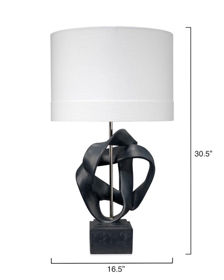 Intertwined Table Lamp with Linen Shade, Black by Jamie Young