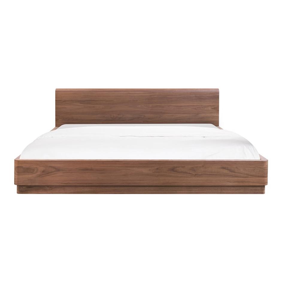 ROUND OFF KING BED WALNUT by Moes Home