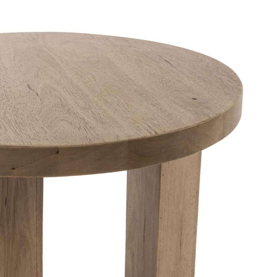 Mesa End Table In Light Brushed Parawood by FOUR HANDS