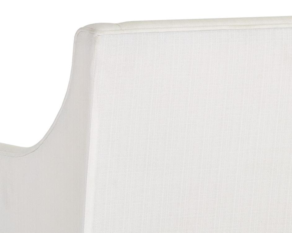 MALIK DINING ARMCHAIR - ASH GREY - LINOSO IVORY by Sunpan