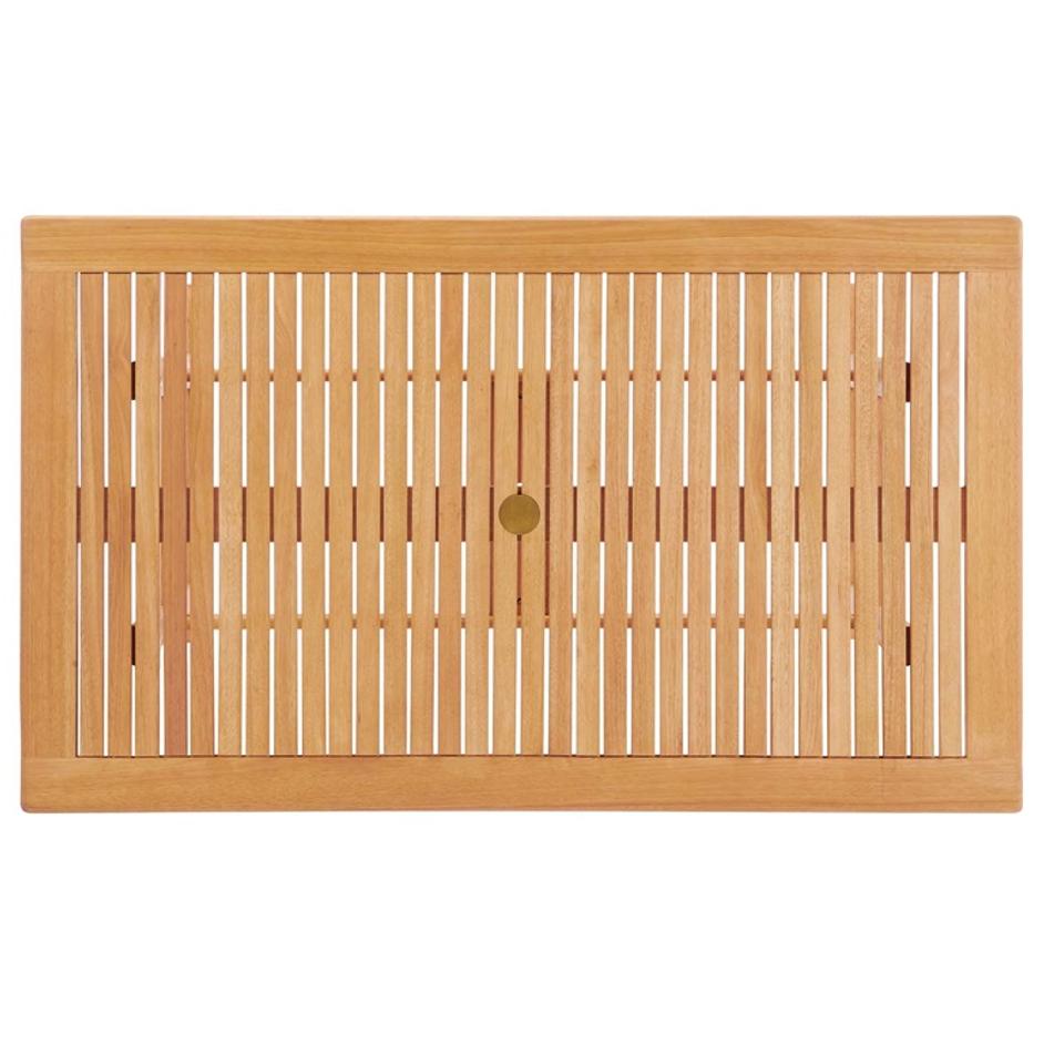 Usamah 59" Rectangle Outdoor Patio Eucalyptus Wood Dining Table In Natural by Modway Furniture