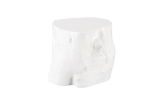 Log Stool, Gel Coat White, Large by PHILLIPS COLLECTION