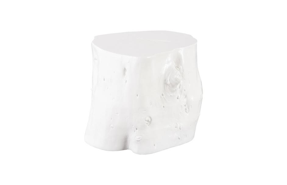 Log Stool, Gel Coat White, Large by PHILLIPS COLLECTION