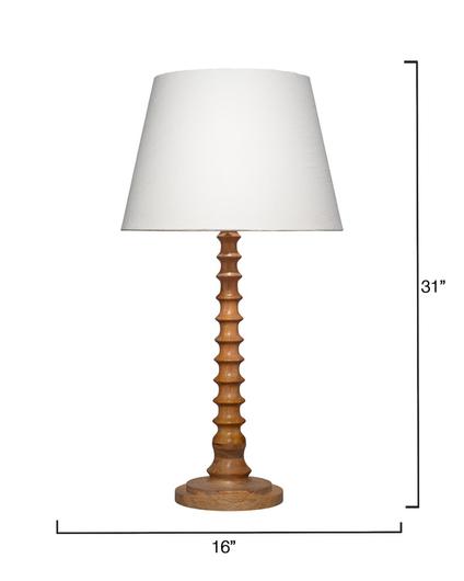 Revolution Wood Table Lamp with Linen Shade, Natural by Jamie Young