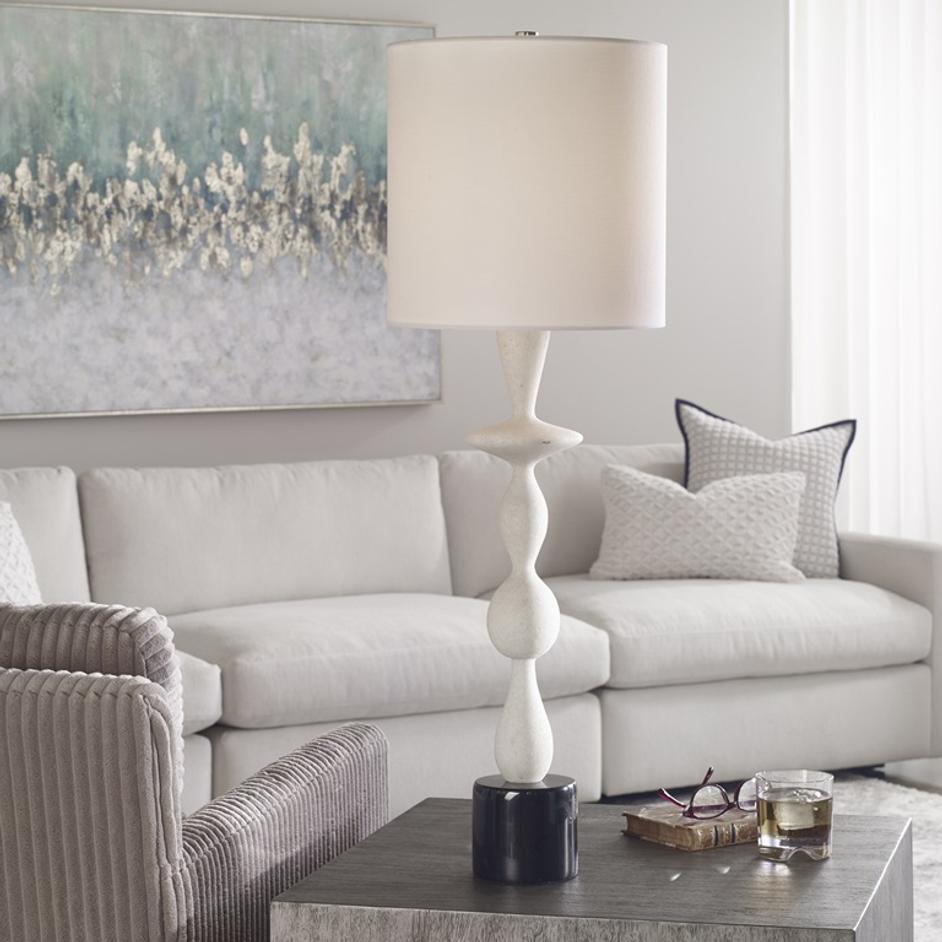 Inverse White Marble Table Lamp by Uttermost