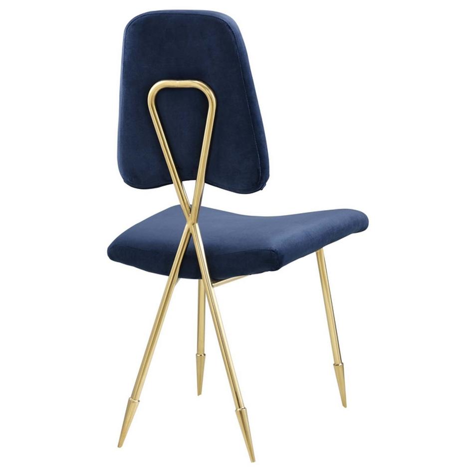 Snyder Performance Velvet Dining Side Chair In Navy by Modway Furniture