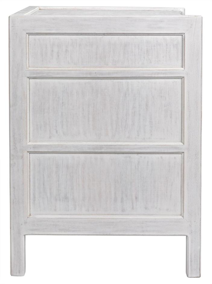 Hampton Night Stand 24", White Wash by Noir Furniture