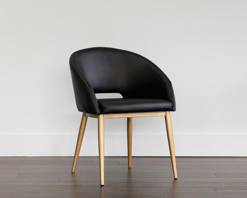 Thatcher Dining Chair - Antique Brass - Onyx by Sunpan