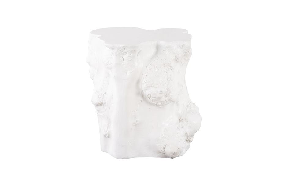 Log Side Table, Gel Coat White by PHILLIPS COLLECTION
