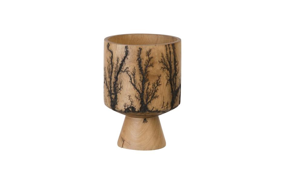 Lightning Vase, Mango Wood, Cup Shape by PHILLIPS COLLECTION