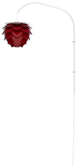 Aluvia Mini 1-Light Wall Lamp in Ruby with White Wall Hanger by UMAGE