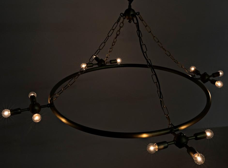 Sasha Chandelier, Metal with Brass Finish by Noir Furniture