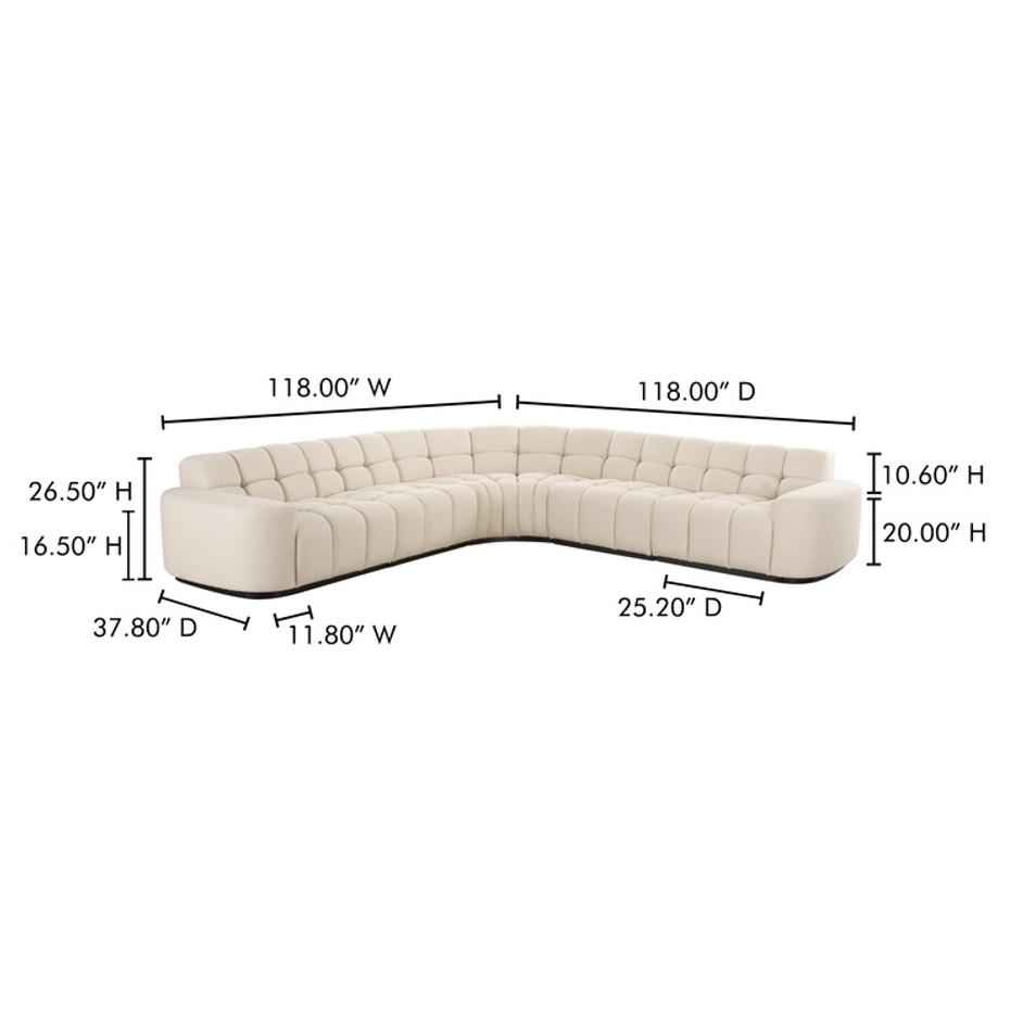 Roman L-Shaped Sectional Oat by Moes Home