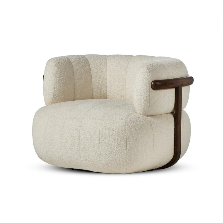 Doss Swivel Chair In Terra Brown Oak by Four Hands