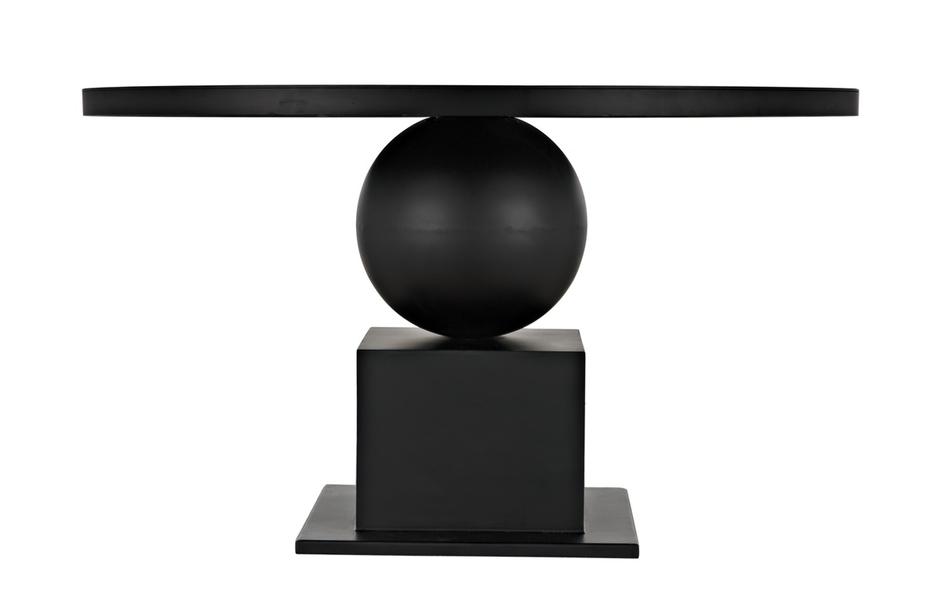 Emira Dining Table, Black Metal by Noir Furniture