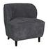 Laffont Sungkai/Mindi Chair in Charcoal Black with Ocean Grey Fabric by Noir Furniture
